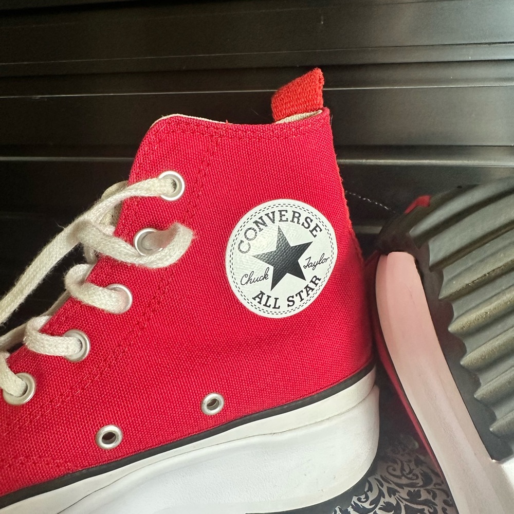 Converse Red and White Women's Shoes - Picture 6 of 8